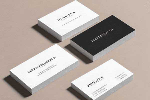 a stack of business cards